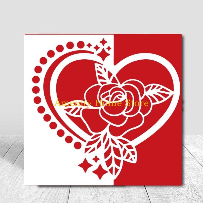 F26C Valentines Day Heart Flowers Metal Cutting Dies Stencil DIY Scrapbooking Album Paper Card Template Mold Embossing Craft