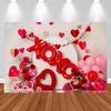 LS XOXO Love Balloon Background for Valentine's Day Red Rose Wall Backdrop Decor Girl Birthday Wedding Party Photozone Studio