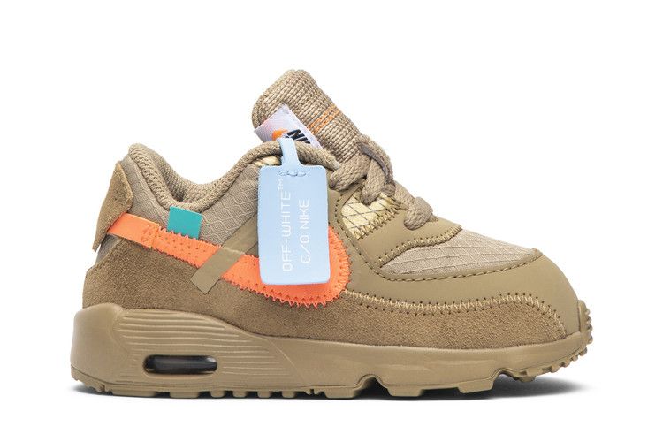 Kids' Sneakers Nike Air Max 90 Off-White Desert Ore (TD) Desert Ore/Desert Ore-Hyper Jade-Bright Mango