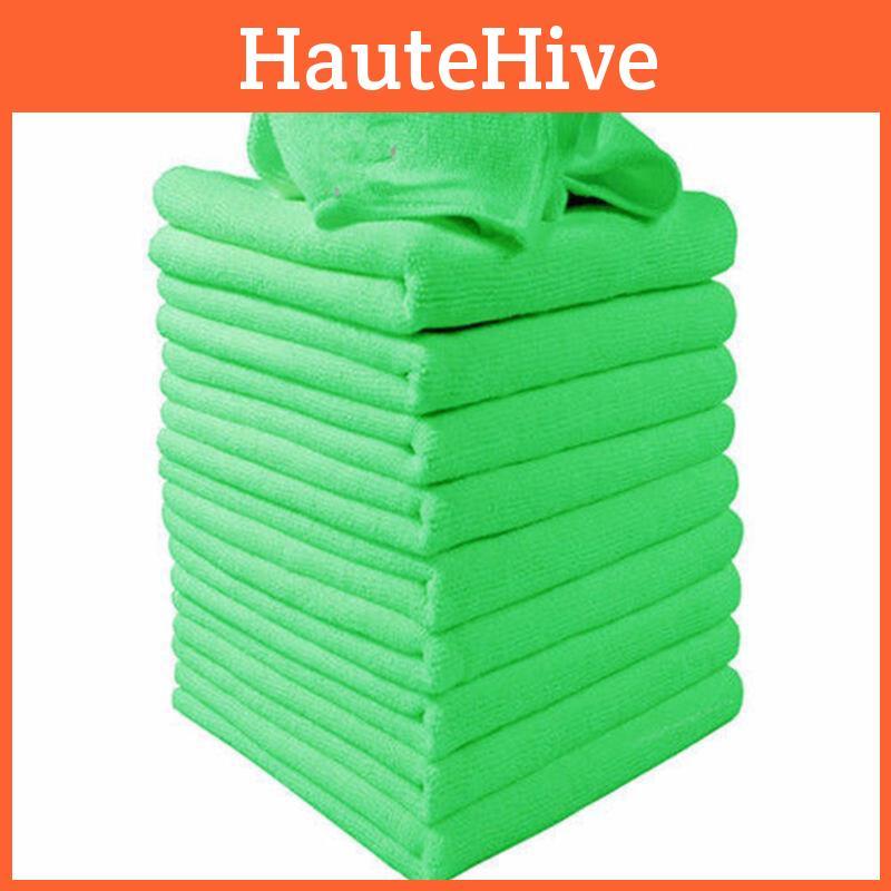 Luxurious Green Microfiber Washcloths For Auto Car Care And Soft Cleaning Towels