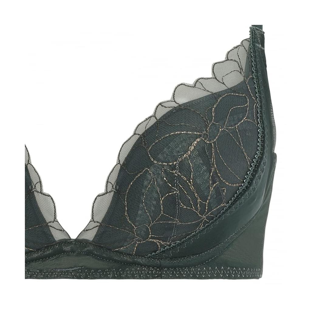 AMOSTYLE Charming Glamor Wireless Sparkling M010 Size D70 Bra, Ocean, (Green),