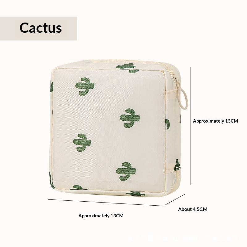 Women Sanitary Napkin Tampon Storage Bag Portable Waterproof Organizer Pouch Cartoon Pattern Sanitary Napkin Bag