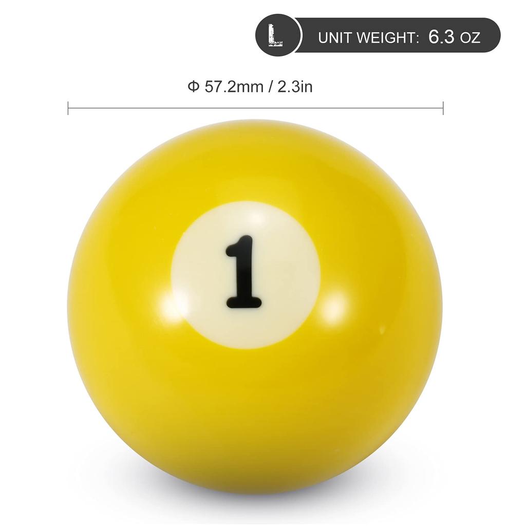 Funien 57.2mm Adult Billiard Ball Pool Ball Set, Full Size American Standard Billiard Ball Set of 16 Balls, Durable Synthetic Resin Billiard Balls