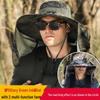HANDUNYOU Solar Fan Hat with Neck Protection Shawl