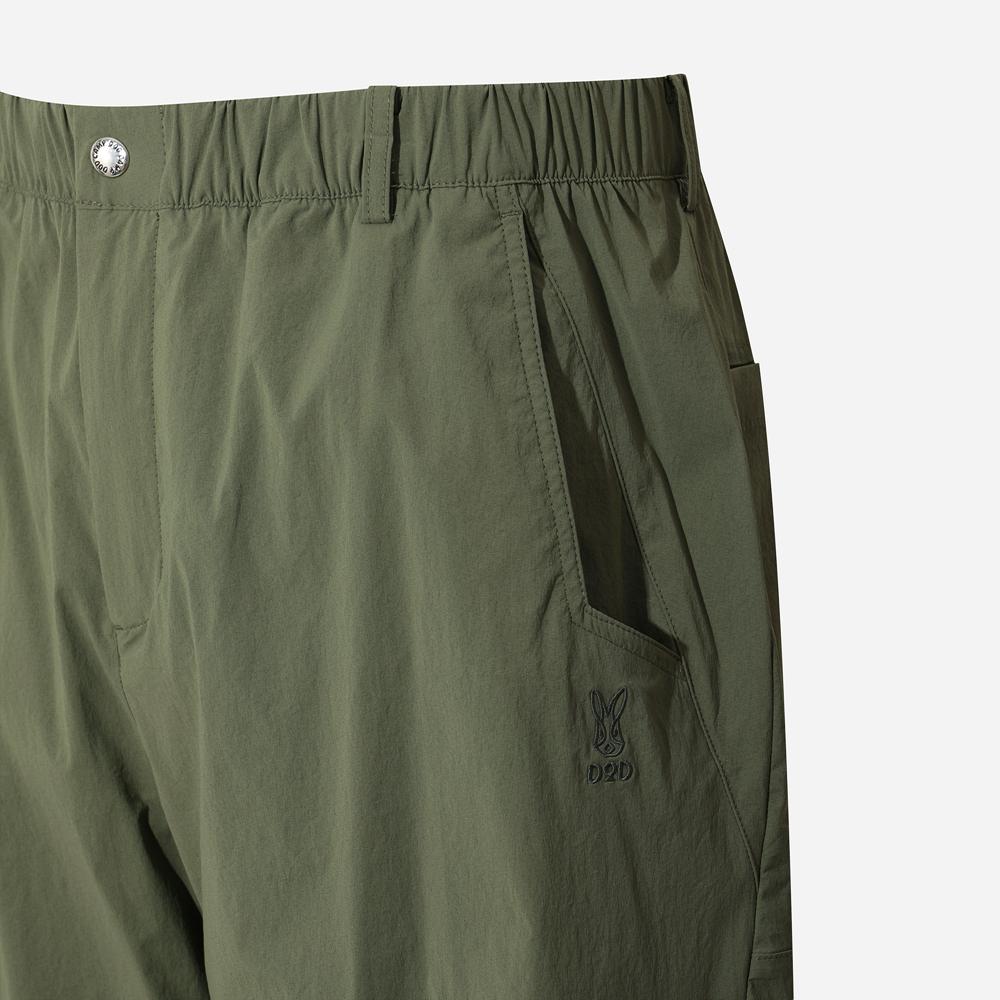 DOD See-Through Semi-Oversized 3/4 Length Pants (Khaki)