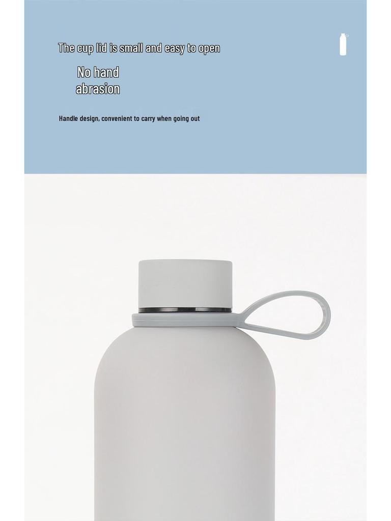 750ml Nerezová termoska - Přenosná, Matná, S malým hrdlem, pro venkovní sporty a do auta