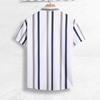 Summer New Men Clothes Short Sleeve Lapel Shirt Tops Fashion Stripe Design Men Tops