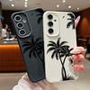 Coconut Tree Pattern TPU Soft Slim Case For Samsung S25 S24 FE S23 Ultra S22 S21 A16 A56 A36 A55 A15 Leather Texture Shockproof Matte Phone Cover