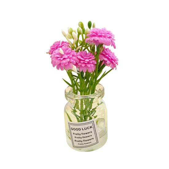 

Mini Flower Vase Refrigerator Magnet with Fake Flower 3D Miniature Plants Vase Fridge Magnet Home Office Kitchen Decoration розы красного