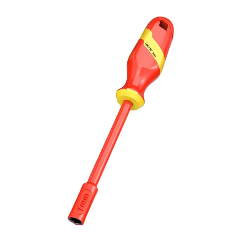 Multiple Size Insulated Socket Screwdriver Set With Nonslip Handle Insulated Hand Tool For Precise Electrical Repairs