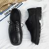 Derby shoes square toe leather shoes men's shoes new low top small leather shoes youth casual shoes shoes big toe leather shoes