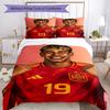 Lamine Yamal Football Graphic Bedding Set,Cozy Bed Linen for Teen Boys Bedroom Decoration,Perfect Birthday Gift,Washable Duvet Cover with Pillowcases,