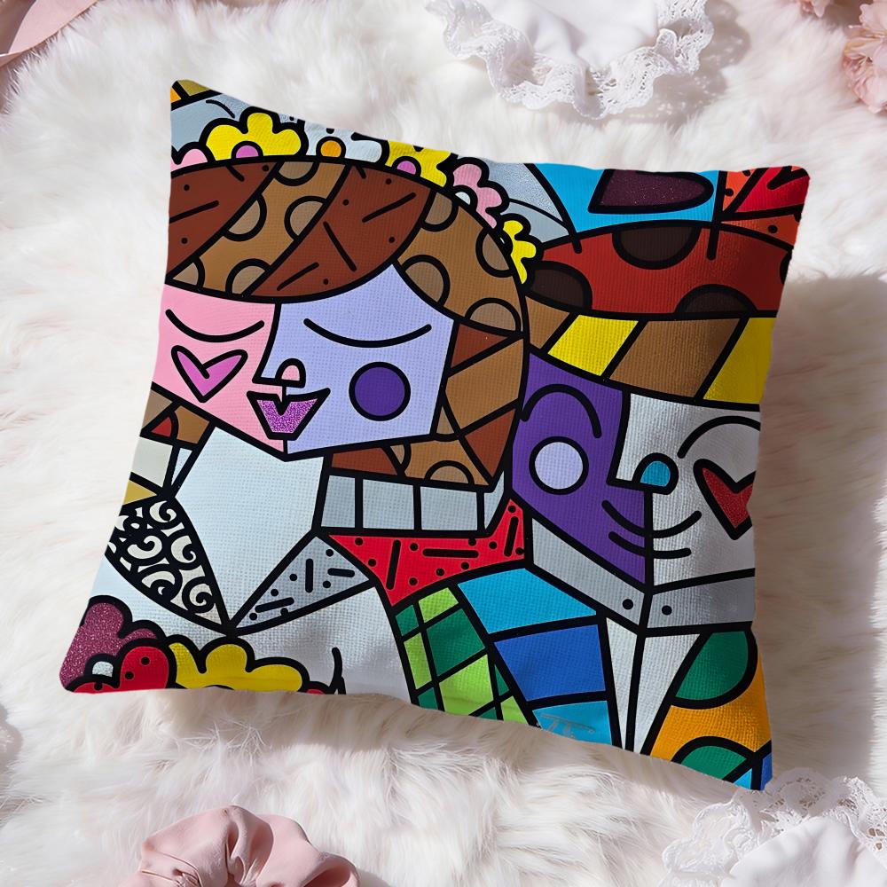 B-Britto Art Design Kissenbezug Premium Komfort Wendbarer Kissenbezug -Zwei in Einem Design für Jedes Zimmer & Autoinnenraum