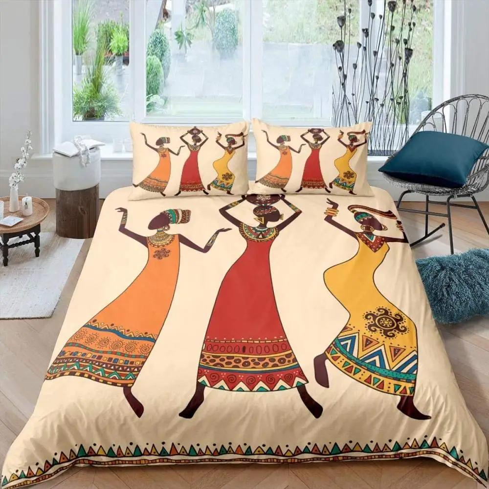 

Пододеяльник в этническом африканском стиле для женщин, наволочка, двойной размер Queen King, полиэстеровый чехол-одеяло 70x133cm 2pcs