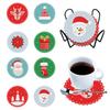 6PCS DIY Diamond Painting Coaster Sunset Beach Rhinestones Mandala Drink Cup Cushion Non-slip Table Insulation Pad Home Decor