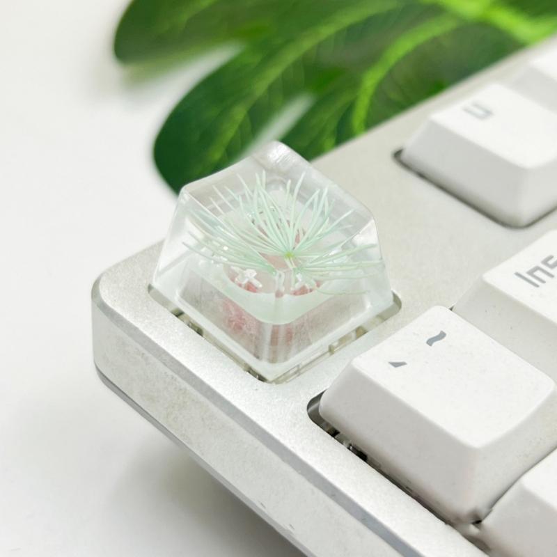 Resin Keycap Feature Pine Blossom Flower for Mechanical Keyboard Keycap Replacement Elegent ESC Keycap