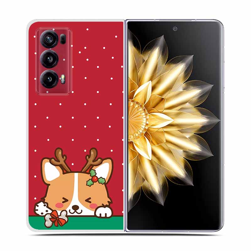 For Honor Magic V2 Case VER-AN1 Christmas Cute Clear Hard Plastic PC Back Cover For Huawei Honor Magic V2 5G Coques Cartoon Bags
