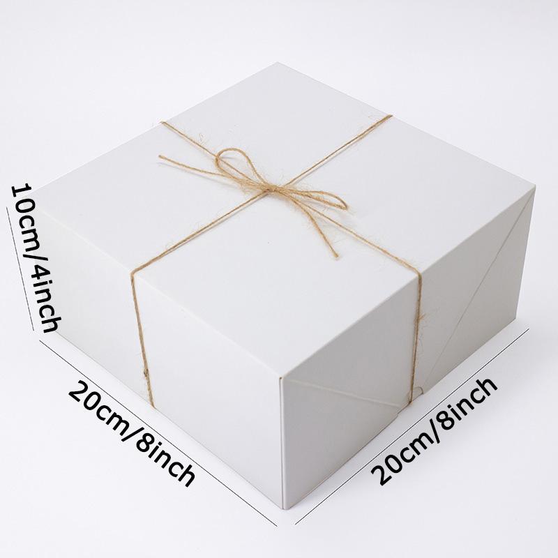WTEMPO 5PCS 10*10*20CM Premium Gift Boxes Kraft Paper Gift Boxes with Hemp Ropes Creative DIY Presents Packaging Boxes