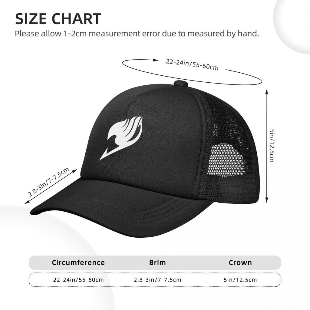 Anime Fairy Tail Baseball Cap for Unisex Women Bulk Snapback Trucker Hats Adjustable Unisex Fishing Mesh-Back Hats