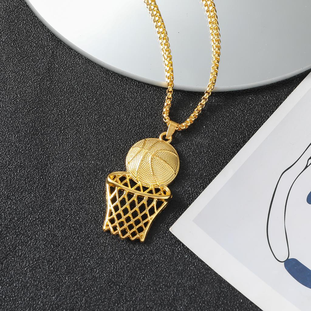 Basketball Hoop Pendant European and American Hip-hop Creative Necklace