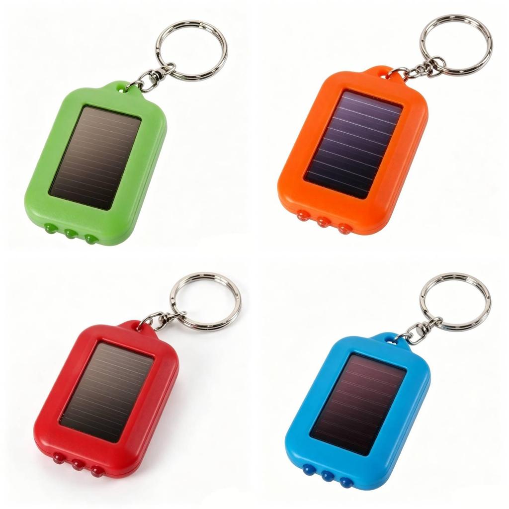 Portable Solar Powered Led Flashlight Keychain With Hand Crank For Outdoor Camping