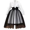 Vestito Manica Lunga Bambina 8-12A Autunno/Inverno Vestito Patchwork Colori a Contrasto Vestito Minimalista
