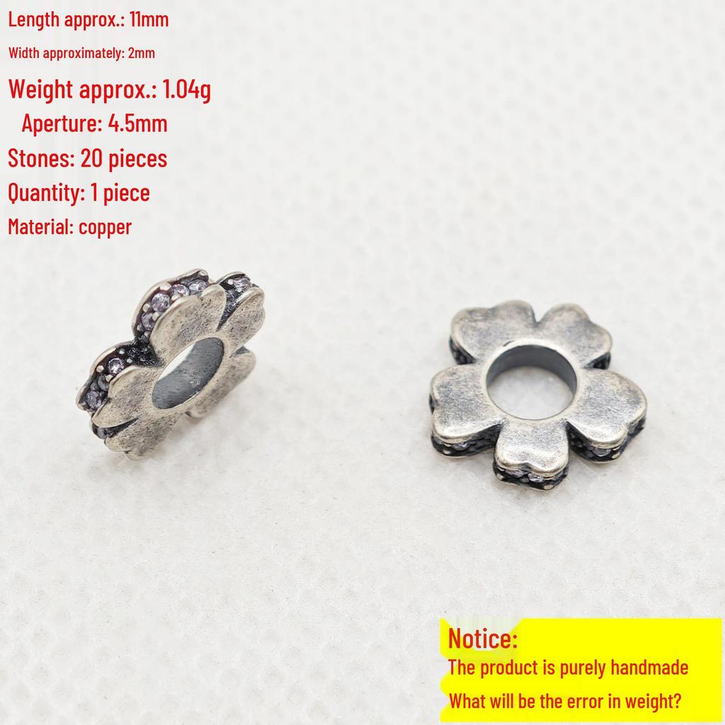 Silver Plated White Copper Water Drop & Star Beads with Round Clasp for DIY Accessories