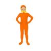 3Pcs Tangerine Costume Accessories Set for World Book Day Outfits with Fake Mustache Beard and Yellow Eyebrows Open Face Bodysuit
