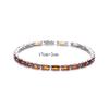 Simple Rectangular Garnet Red Zircon Bracelet for Women, Versatile Fashion