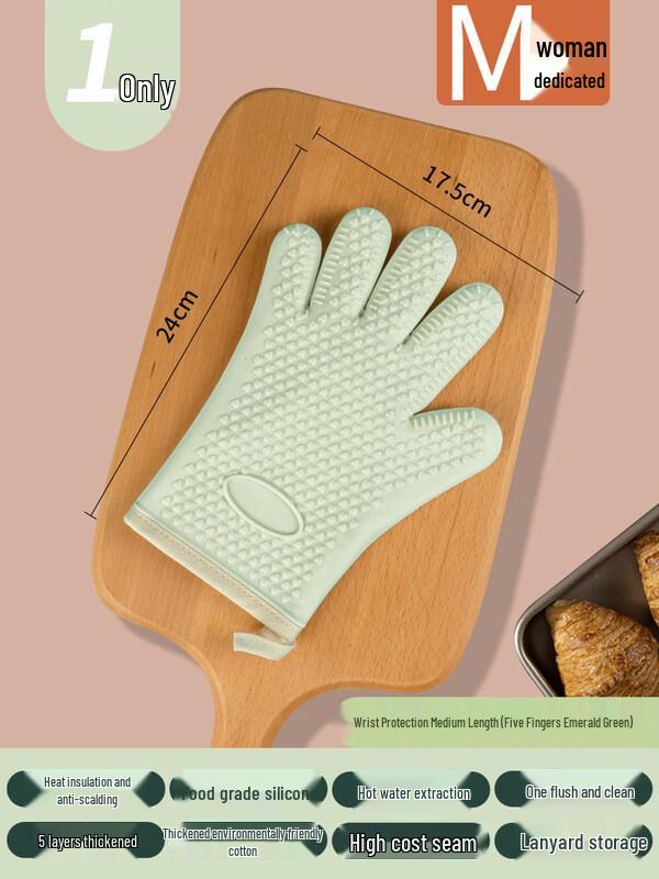 ZISIZ Silicone Heat-Resistant Oven Mitt