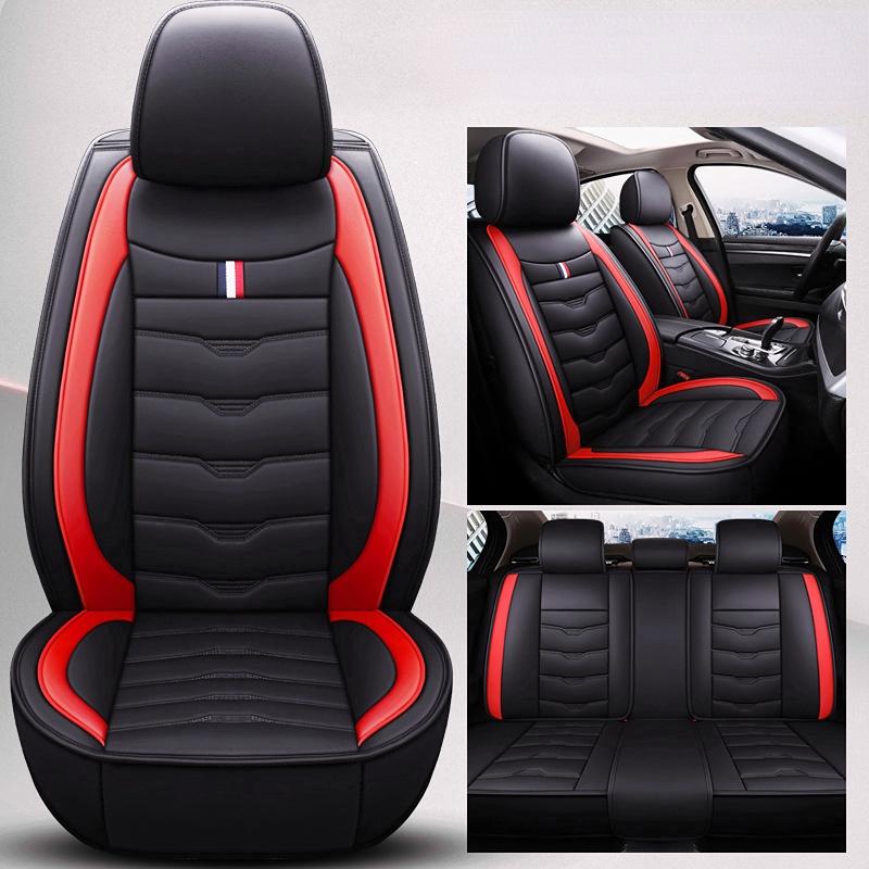Huse scaune auto cu 5 locuri din piele PU Set complet Husa scaune fata spate Husa perna scaunului universal Camion SUV pentru Hyundai/Ford