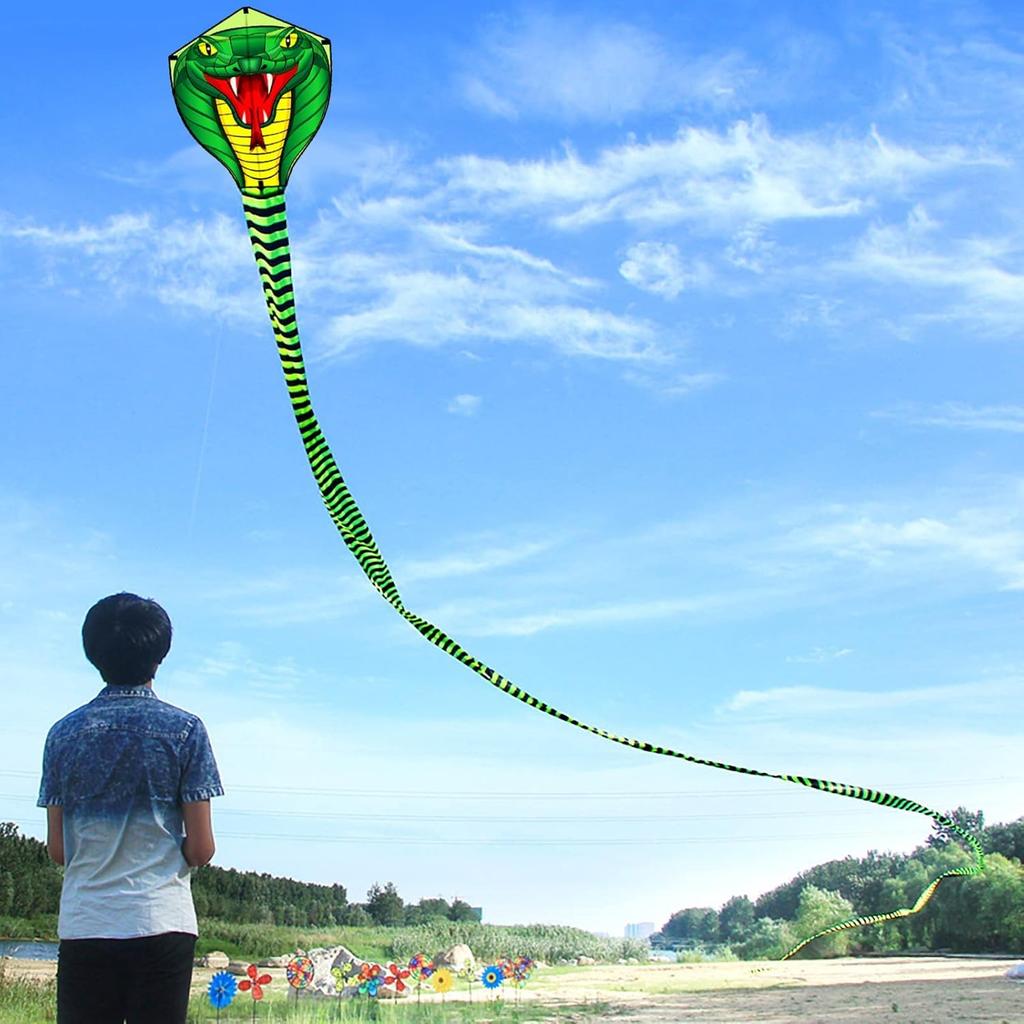 This snake-shaped kite is perfect for beginners. It's easy to assemble and launch. Suitable for adults and children, and ideal for family trips. 8