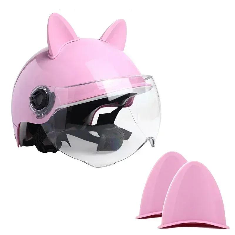 2Pcs Cat Ears Helmet Decoration Motorcycle Electric Stickers Decor Cute Multicolor Motorcycle Helmets Accessories Universal