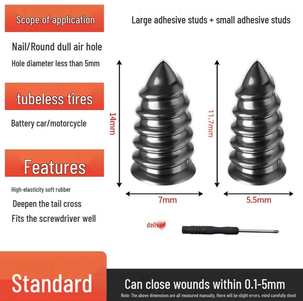 Quick Tire Repair Kit: Mushroom Rubber Nails for Cars & Electric Vehicles