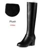 Fashion 2025 Fashion Knee High Boots Women Pu Leather Thick High Heels Long Boots Autumn Winter Zip Female Shoes Size 32-43 botas mujer