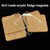 Magnetic Fridge Decor 10 Sets DIY Acrylic Magnet Kit, Square Refrigerator Durable Magnets Crafts, Clear Picture Photo Holder for Home Office