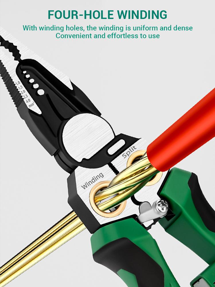 Multifunctional Wire Stripper with Electrical Test Pen Foldable Cable Cutter Crimper Tool, Electrical Folding Pliers for Cutting