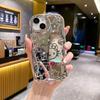 Suitable for IPhone15PROMAX Mirror KT Cat Flash Drill Mobile Phone Case 14 Full Cover 12 13 Anti Fall Protection Case