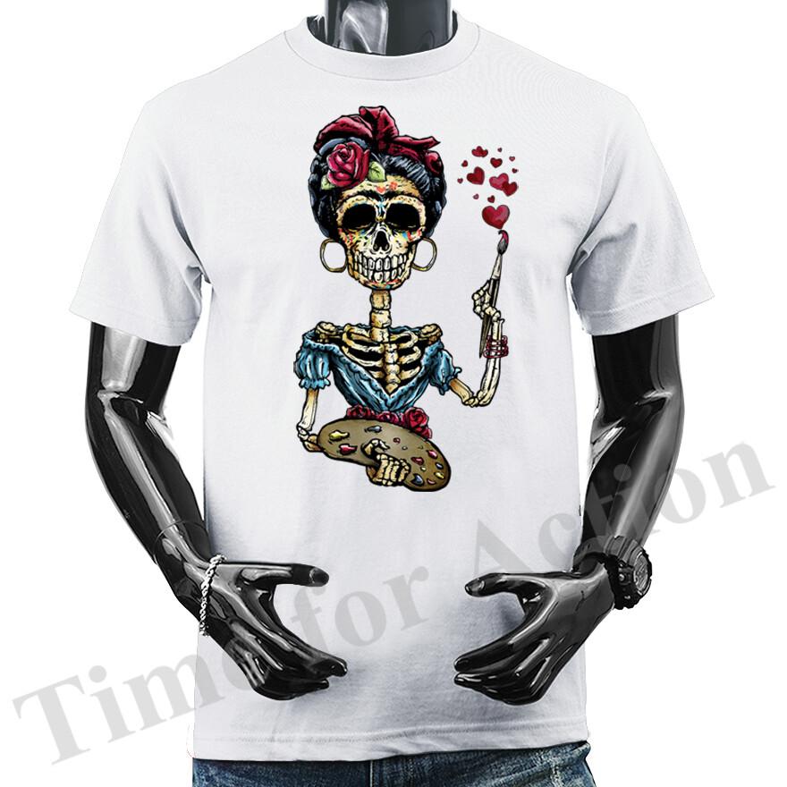 

Frida The Day of the Death graphic T-shirt Tee 5XL різнокольоровий
