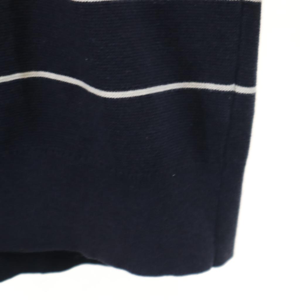 Lacoste Border Pattern Long Sleeve Sweater S Navy Knit Men's Used