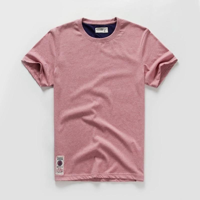 Wovey Heren T-shirt Katoen Effen Kleur T-shirt Mannen Causale O-hals Basic T-shirt Mannelijke Hoge Kwaliteit Klassieke Tops L