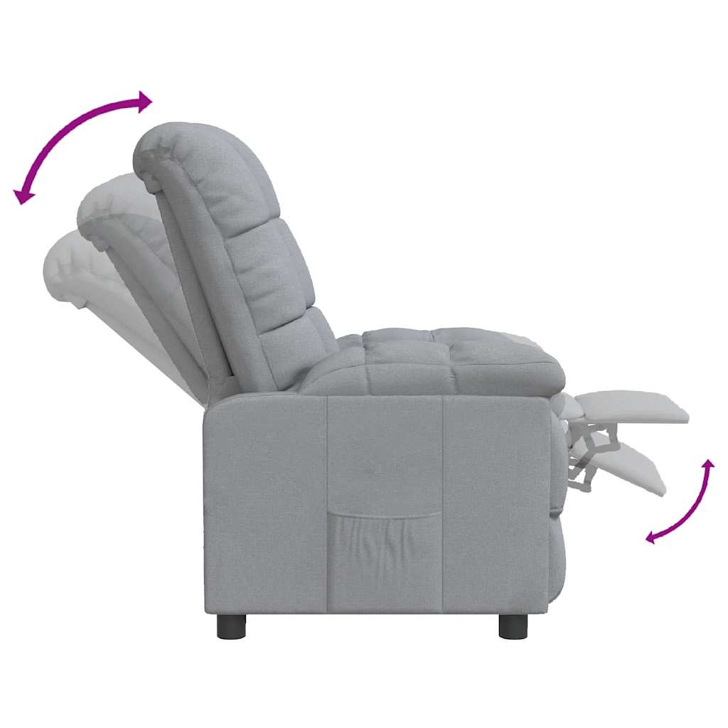 Relaxation Armchair Light Grey Fabric