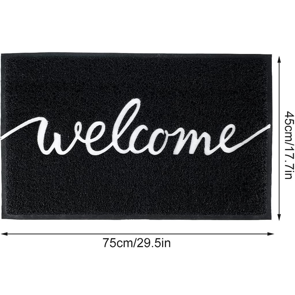 PVC Door Mat, Love Home Front, Foot Pad, Home Garden Decoration, Outdoor Carpet, Black and Gray, Rectangle Floor,Mall Hotel