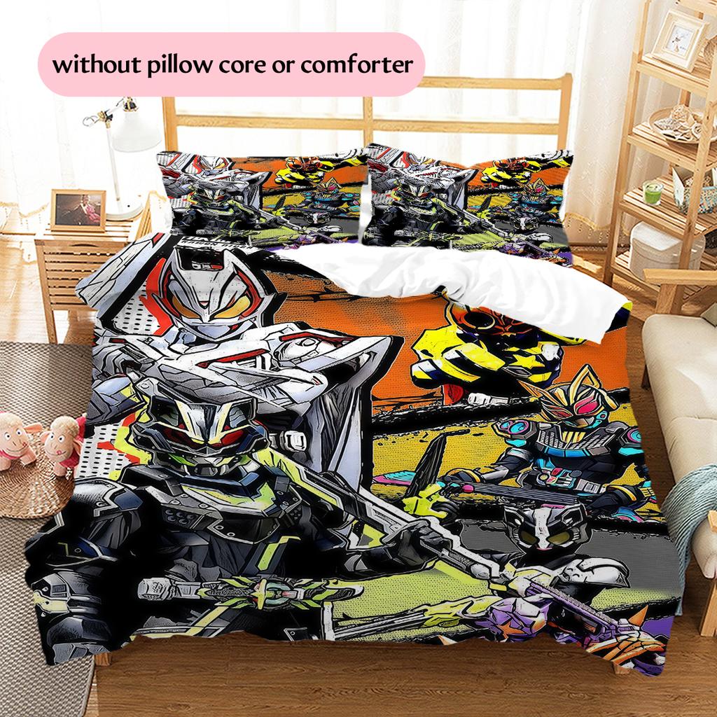 Rider CharactersPattern Bedding Quilt Set Home Decoration Gift (1 * duvet cover + 2 * pillowcase without core)