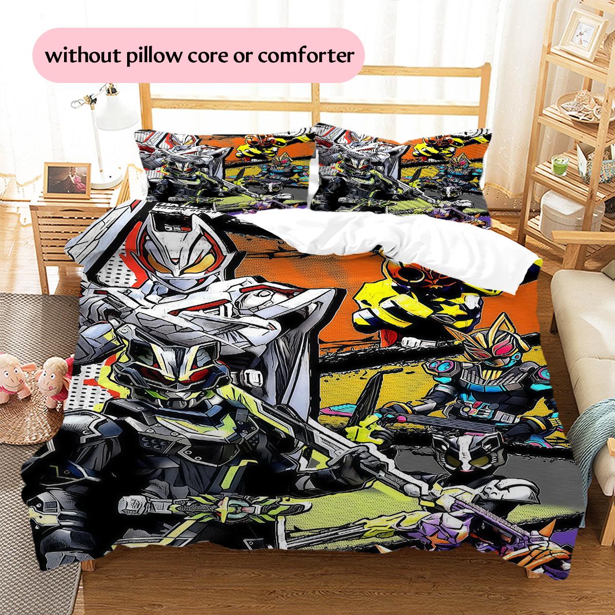 

Rider CharactersPattern Bedding Quilt Set Home Decoration Gift (1 * duvet cover + 2 * pillowcase without core) 135x200cm