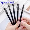 5pcs Stylo Gel 0.5mm Noir Mat Stylo de Bureau Écriture Papeterie Stylo à Eau Stylo Spécial Étudiant Examen Accessoires de Bureau Papeterie