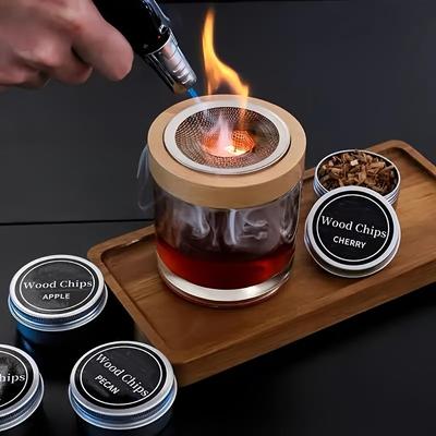 1 Set Cocktail Smoking Tool Set Solid Wood Smoking Cocktail Seasoning Set Perfect Gift For Men Essential For Cocktails