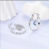 Zircon Sun Moon Earrings Elegant Earring Pendant Fashion Silver Hoop Earrings  Jewelry Accessories
