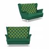 Sofa Canapé Bergère CAROL DUO Scandinave Turquoise - Vert
