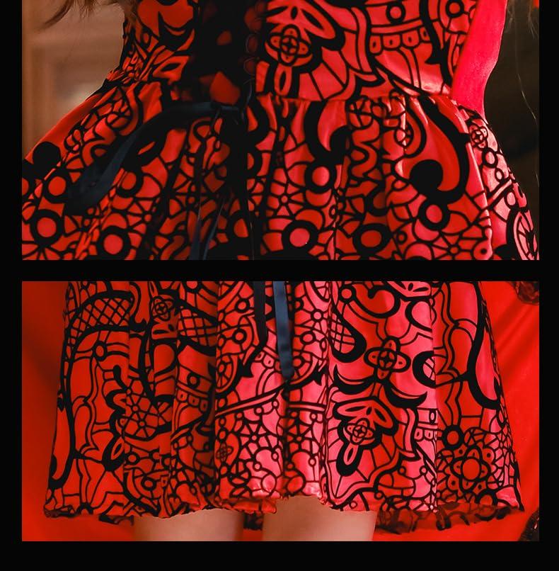 [AssassinCat] Halloween Children's Cosplay Costume Fairy Tale Little Red Riding Hood Dress Retro Court Stage Show Girls Walking Children's Clothing